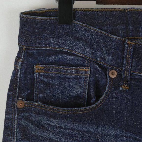 Madewell Women's Size 27 Blue Mid Rise Tall Inseam Distressed Skinny Jeans - Picture 7 of 11